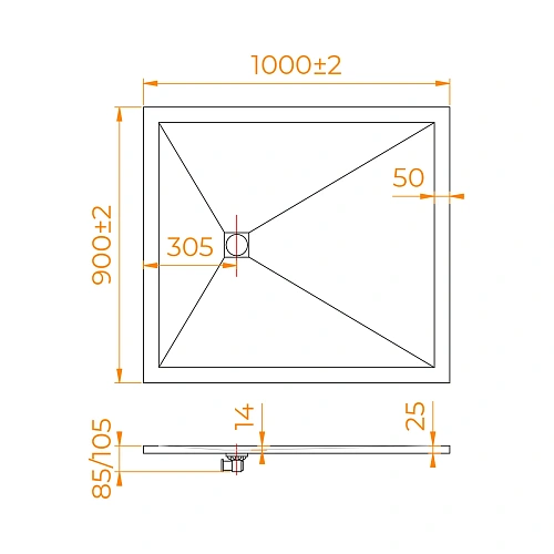 Душевой поддон RGW ST-G 900x1000 16152910-002 Душевой поддон RGW ST-G 900x1000 16152910-002