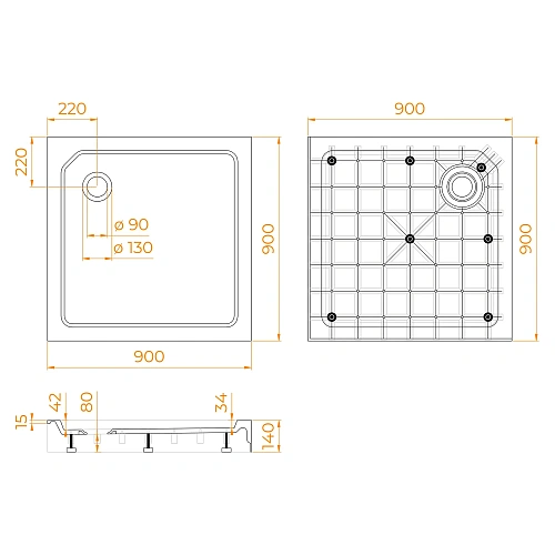Душевой поддон RGW SMC-C-088W 800x800 12350188-0101 Душевой поддон RGW SMC-C-088W 800x800 12350188-0101
