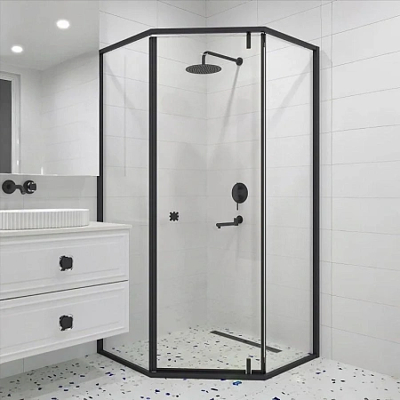Душевой уголок RGW HO-088B 1000x1000 350608800-14 стекло прозрачное, профиль черный