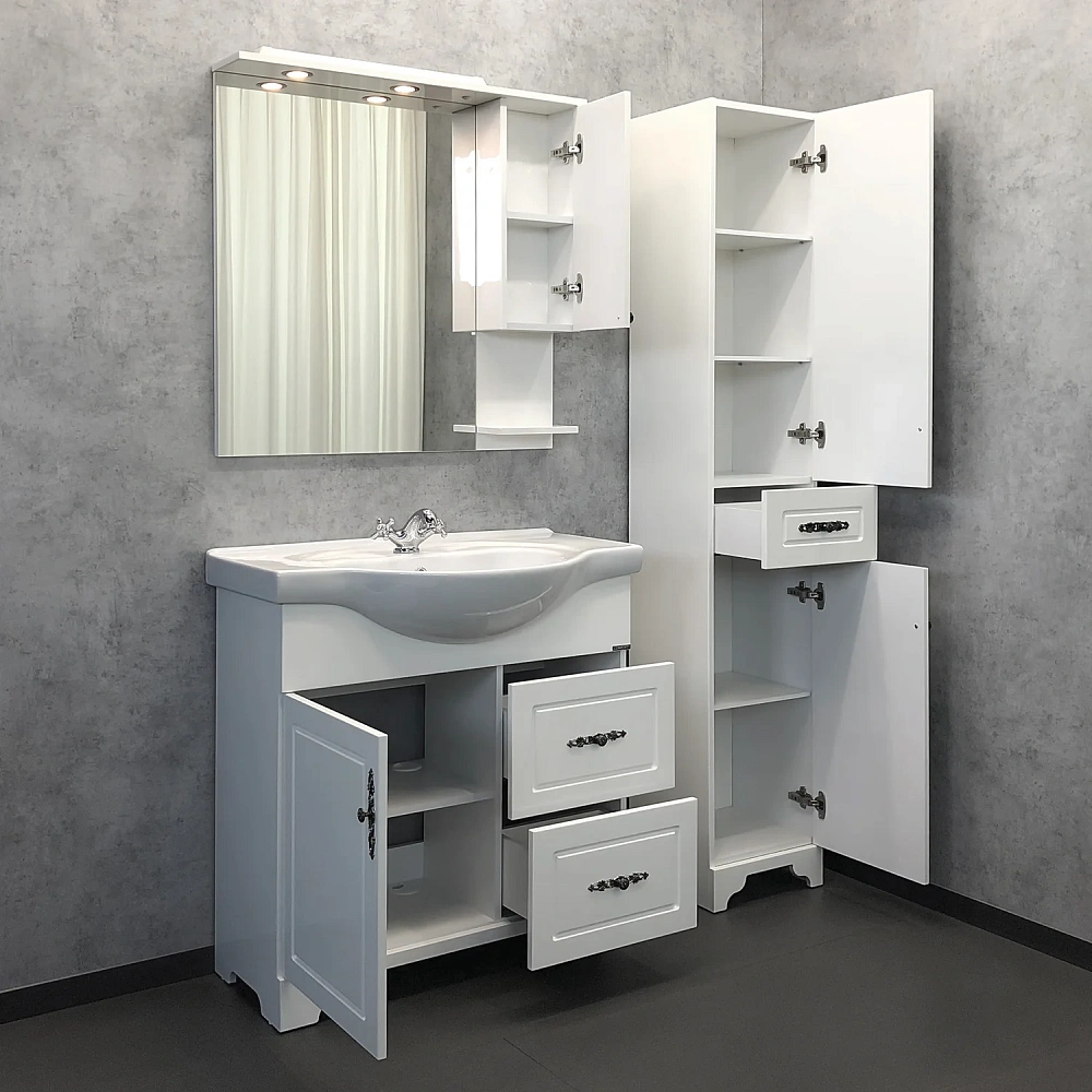 Зеркальный шкаф Comforty Севилья-85 слоновая кость — Изображение 4