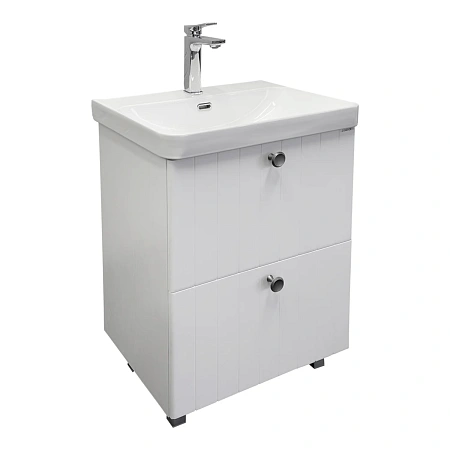 Тумба с раковиной Comforty Истра-60Н 00-00022488CF напольная, ясень беленый раковина CF19595BX-60 Тумба с раковиной Comforty Истра-60Н 00-00022488CF напольная, ясень беленый раковина CF19595BX-60