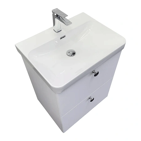Тумба с раковиной Comforty Истра-60Н 00-00022488CF напольная, ясень беленый раковина CF19595BX-60 Тумба с раковиной Comforty Истра-60Н 00-00022488CF напольная, ясень беленый раковина CF19595BX-60