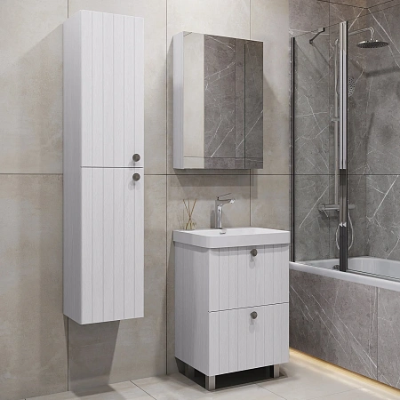 Тумба с раковиной Comforty Истра-60Н 00-00022488CF напольная, ясень беленый раковина CF19595BX-60 Тумба с раковиной Comforty Истра-60Н 00-00022488CF напольная, ясень беленый раковина CF19595BX-60
