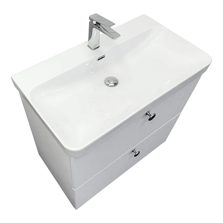 Тумба с раковиной Comforty Истра-80Н 00-00022363CF напольная, ясень беленый раковина CF19595BX-80 Тумба с раковиной Comforty Истра-80Н 00-00022363CF напольная, ясень беленый раковина CF19595BX-80