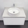 Тумба с раковиной Comforty Марсель-75 00-00022382CF подвесная, белая матовая со столешницей белого цвета, раковина 78728 Тумба с раковиной Comforty Марсель-75 00-00022382CF подвесная, белая матовая со столешницей белого цвета, раковина 78728