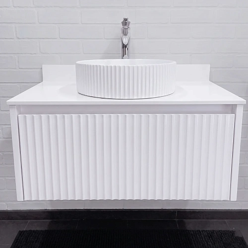 Тумба с раковиной Comforty Марсель-75 00-00022382CF подвесная, белая матовая со столешницей белого цвета, раковина 78728 Тумба с раковиной Comforty Марсель-75 00-00022382CF подвесная, белая матовая со столешницей белого цвета, раковина 78728