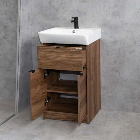 Тумба с раковиной Comforty Руза-50 00-00022023CF напольная, дуб темно-коричневый раковина 9055RA-50 Тумба с раковиной Comforty Руза-50 00-00022023CF напольная, дуб темно-коричневый раковина 9055RA-50