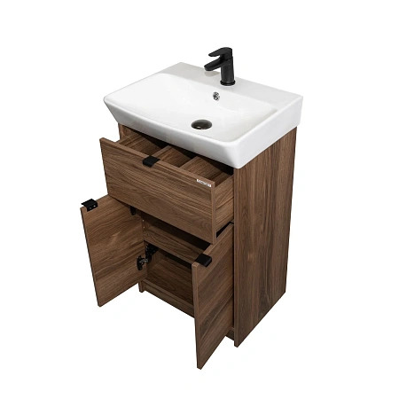 Тумба с раковиной Comforty Руза-50 00-00022023CF напольная, дуб темно-коричневый раковина 9055RA-50 Тумба с раковиной Comforty Руза-50 00-00022023CF напольная, дуб темно-коричневый раковина 9055RA-50