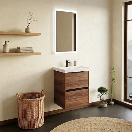 Тумба с раковиной Comforty Селенга-50 00-00022008CF дуб темно-коричневый раковина CF19696BX-50 Тумба с раковиной Comforty Селенга-50 00-00022008CF дуб темно-коричневый раковина CF19696BX-50
