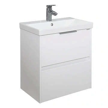 Тумба с раковиной Comforty Селенга-60 00-00022139CF подвесная, белый глянец раковина CF19696BX-60