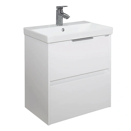 Тумба с раковиной Comforty Селенга-60 00-00022139CF подвесная, белый глянец раковина CF19696BX-60 Тумба с раковиной Comforty Селенга-60 00-00022139CF подвесная, белый глянец раковина CF19696BX-60