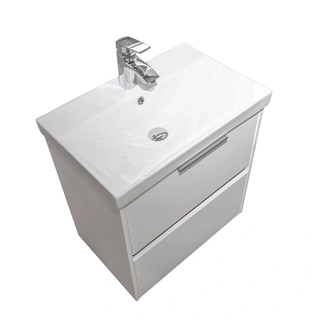 Тумба с раковиной Comforty Селенга-60 00-00022139CF подвесная, белый глянец раковина CF19696BX-60 Тумба с раковиной Comforty Селенга-60 00-00022139CF подвесная, белый глянец раковина CF19696BX-60