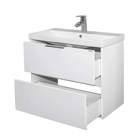 Тумба с раковиной Comforty Селенга-80 00-00022182CF подвесная, белый глянец раковина CF19696BX-80 Тумба с раковиной Comforty Селенга-80 00-00022182CF подвесная, белый глянец раковина CF19696BX-80