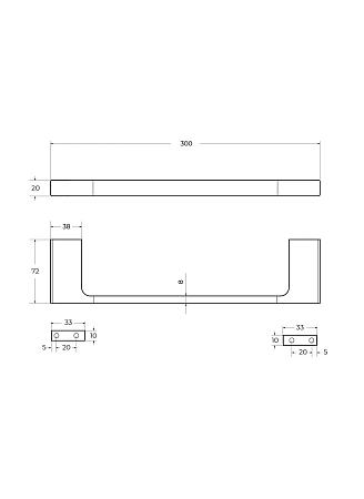 Полотенцедержатель CEZARES SLIDER-TH-30-NOP 30 см, черный матовый Полотенцедержатель CEZARES SLIDER-TH-30-NOP 30 см, черный матовый