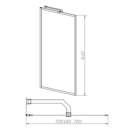 Шторка на ванну Vincea VSB-41700FLBN 700x1400 брашированный никель, стекло рифленое Шторка на ванну Vincea VSB-41700FLBN 700x1400 брашированный никель, стекло рифленое