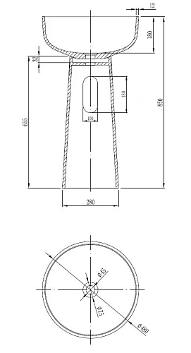 Раковина Vincea VBS-4SP02MW 480x480x850 из искусственного камня, напольная, белый матовый Раковина Vincea VBS-4SP02MW 480x480x850 из искусственного камня, напольная, белый матовый