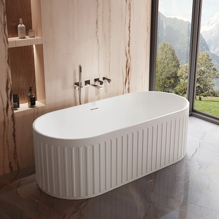 Ванна из искусственного камня Vincea VBT-4S09MW 1700x750x550 Solid Surface белый матовый Ванна из искусственного камня Vincea VBT-4S09MW 1700x750x550 Solid Surface белый матовый