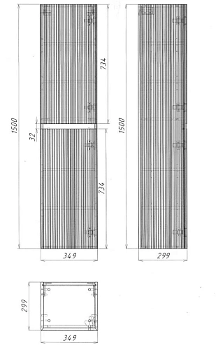 Шкаф-пенал Vincea Welle VSC-2WL150MG подвесной, 1500x350x300, серый матовый Шкаф-пенал Vincea Welle VSC-2WL150MG подвесной, 1500x350x300, серый матовый