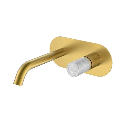 Смеситель для раковины Boheme Stick 125-MG-MR-GR встраиваемый MATT GOLD MRAMOR GREY