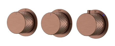 Смеситель для душа Boheme STICK DIAMOND 124-T-3-BRB.1 BRUSHED BRONZE с термостатом, 3-проходной встраиваемый Смеситель для душа Boheme STICK DIAMOND 124-T-3-BRB.1 BRUSHED BRONZE с термостатом, 3-проходной встраиваемый