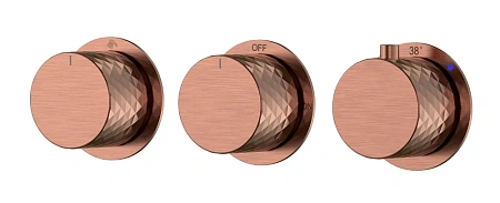 Смеситель для душа Boheme STICK DIAMOND 124-T-3-CB.1 COPPER BRUSHED с термостатом, 3-проходной встраиваемый Смеситель для душа Boheme STICK DIAMOND 124-T-3-CB.1 COPPER BRUSHED с термостатом, 3-проходной встраиваемый