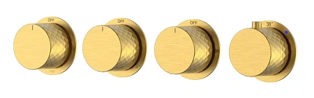 Смеситель для душа Boheme STICK DIAMOND 124-T-5-MG.1 MATT GOLD с термостатом, 5-проходной встраиваемый Смеситель для душа Boheme STICK DIAMOND 124-T-5-MG.1 MATT GOLD с термостатом, 5-проходной встраиваемый