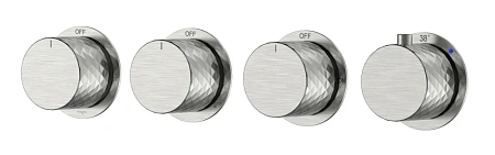 Смеситель для душа Boheme STICK DIAMOND 124-T-5-NB.1 NICKEL BRUSH с термостатом, 5-проходной встраиваемый