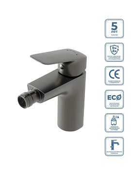 Смеситель для биде BelBagno DUE-BD-GM-W0 оружейная сталь