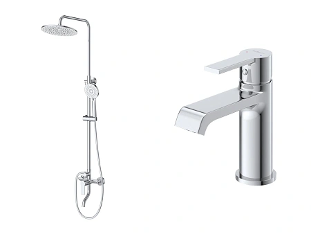 Комплект смесителей BelBagno AURORA-VSCM/LVM-CRM хром Комплект смесителей BelBagno AURORA-VSCM/LVM-CRM хром