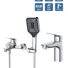 Комплект смесителей BelBagno DUE-VASM/LVM-CRM хром Комплект смесителей BelBagno DUE-VASM/LVM-CRM хром