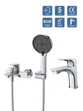 Комплект смесителей BelBagno MARINO-VASM/LVM-CRM хром