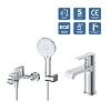 Комплект смесителей BelBagno AURORA-VASM/LVM-CRM хром
