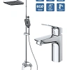 Комплект смесителей BelBagno DUE-DOCM/LVM-CRM хром Комплект смесителей BelBagno DUE-DOCM/LVM-CRM хром