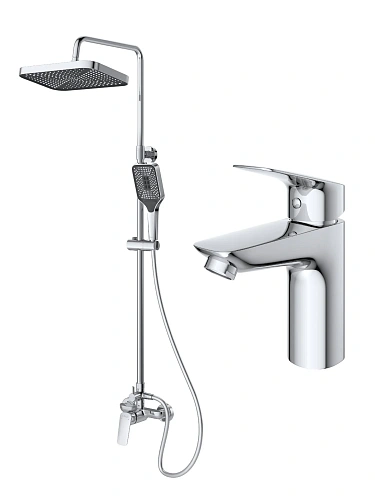 Комплект смесителей BelBagno DUE-DOCM/LVM-CRM хром Комплект смесителей BelBagno DUE-DOCM/LVM-CRM хром