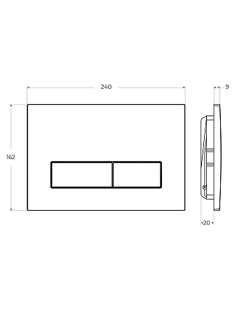 Клавиша смыва CEZARES SLIDER-BTN-NOP черный матовый Клавиша смыва CEZARES SLIDER-BTN-NOP черный матовый