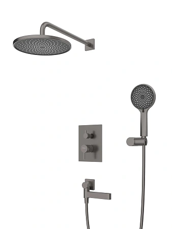 Душевая система BelBagno DELTA DEL2.0-VDSET-GM встраиваемая оружейная сталь Душевая система BelBagno DELTA DEL2.0-VDSET-GM встраиваемая оружейная сталь