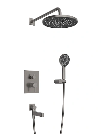 Душевая система BelBagno DELTA DEL2.0-VDSET-GM встраиваемая оружейная сталь Душевая система BelBagno DELTA DEL2.0-VDSET-GM встраиваемая оружейная сталь