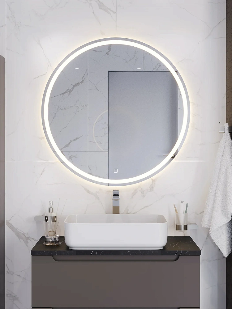 Зеркало BelBagno 800x30 SPC-RNG-800-LED-3000K-TCH с подсветкой, сенсором и подогревом — Изображение 7