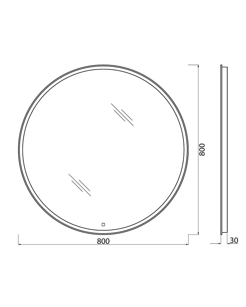 Зеркало BelBagno 800x30 SPC-RNG-800-LED-3000K-TCH с подсветкой, сенсором и подогревом — Изображение 8