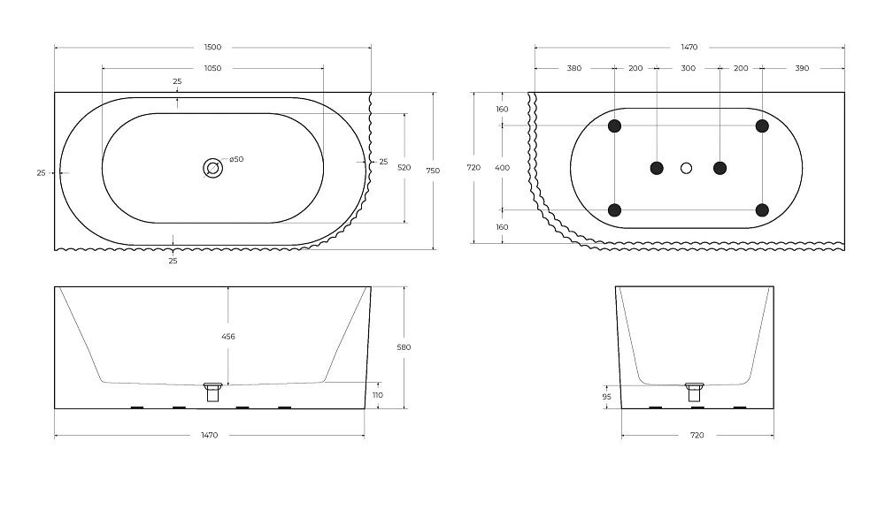 Акриловая ванна BelBagno BB714-1500-750-L — Изображение 6