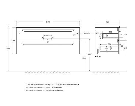 Тумба под раковину CEZARES 1200x457x500 ECO-CER-N-1200-2C-SO-VDO-P подвесная, светло-зеленый матовый Тумба под раковину CEZARES 1200x457x500 ECO-CER-N-1200-2C-SO-VDO-P подвесная, светло-зеленый матовый
