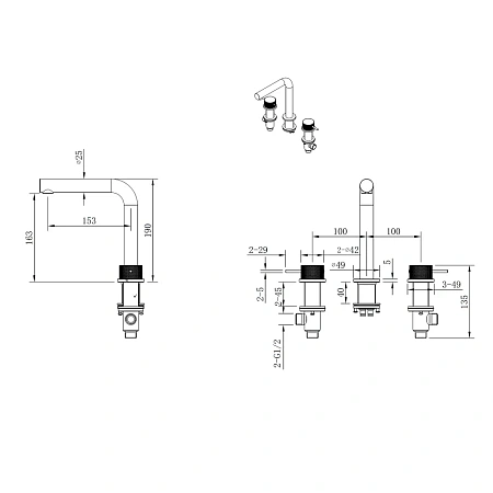 Смеситель для раковины ABBER Emotion 316 AF8808BG брашированное золото Смеситель для раковины ABBER Emotion 316 AF8808BG брашированное золото