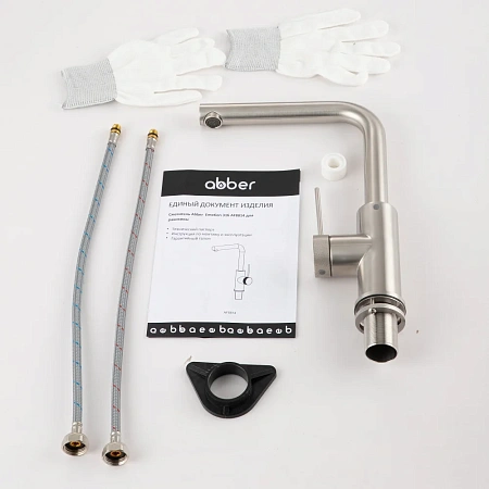Смеситель для кухни ABBER Emotion 316 AF8814BST брашированная сталь Смеситель для кухни ABBER Emotion 316 AF8814BST брашированная сталь