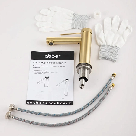 Смеситель для раковины ABBER Emotion 316 AF8810BG брашированное золото Смеситель для раковины ABBER Emotion 316 AF8810BG брашированное золото
