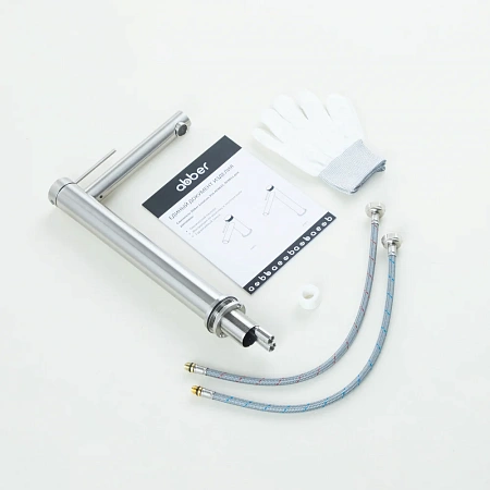 Смеситель для раковины ABBER Emotion 316 AF8811BST-L брашированная сталь Смеситель для раковины ABBER Emotion 316 AF8811BST-L брашированная сталь