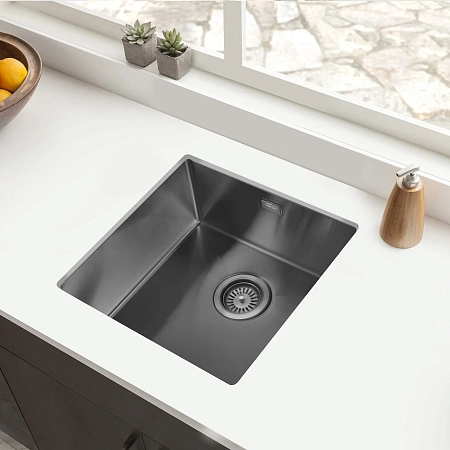 Кухонная мойка ABBER Wasser Kreis AF2195MB черная матовая Кухонная мойка ABBER Wasser Kreis AF2195MB черная матовая