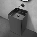 Раковина напольная ABBER Wasser Kreis AF2413GM оружейная сталь Раковина напольная ABBER Wasser Kreis AF2413GM оружейная сталь