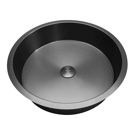 Раковина ABBER Wasser Kreis AF2409GM встраиваемая снизу, оружейная сталь Раковина ABBER Wasser Kreis AF2409GM встраиваемая снизу, оружейная сталь