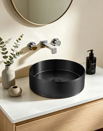 Раковина ABBER Wasser Kreis AF2411MB накладная, черная матовая Раковина ABBER Wasser Kreis AF2411MB накладная, черная матовая