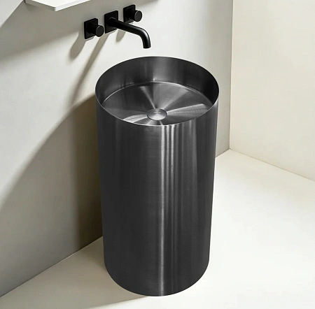 Раковина напольная ABBER Wasser Kreis AF2414GM оружейная сталь Раковина напольная ABBER Wasser Kreis AF2414GM оружейная сталь